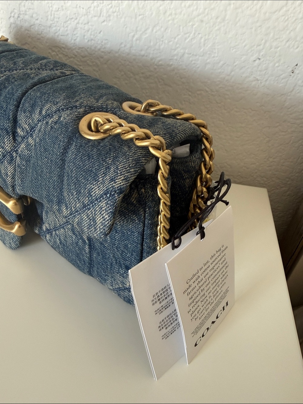 NWT 🌷Coach Tabby Quilted Denim Convertible Shoulder Bag 26 cm - Picture 13 of 14